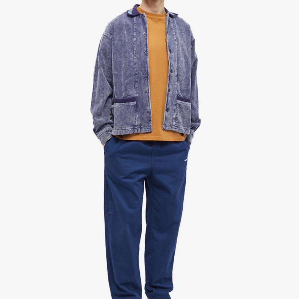 NWT! BRAIN DEAD Bleqched Cord Cabana Shirt - button up jacket NAVY blue -‎ LARGE - Picture 4 of 6